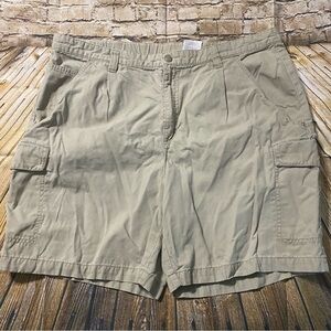 Columbia Beige Khaki Snap Button Cotton Cargo Adjustable Waist Shorts